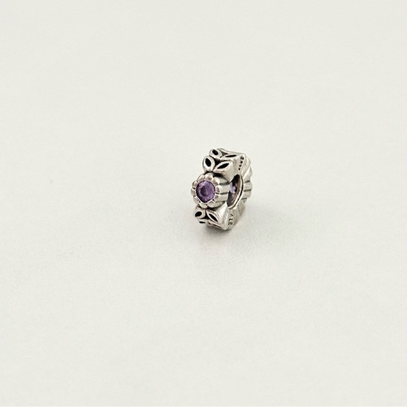 Pandora Purple CZ Sparkling Forest Rare Retired Spacer Bead Charm - Picture 6 of 6